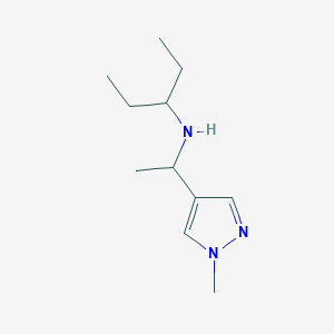 molecular formula C11H21N3 B13277889 [1-(1-Methyl-1H-pyrazol-4-yl)ethyl](pentan-3-yl)amine 