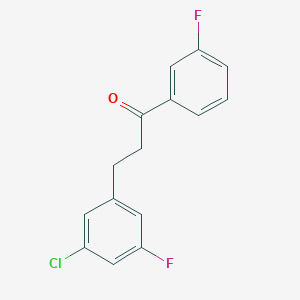 molecular formula C15H11ClF2O B1327789 3-(3-氯-5-氟苯基)-3'-氟丙酮 CAS No. 898750-58-8