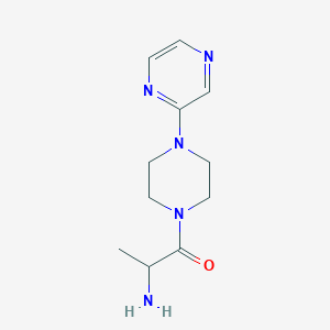 molecular formula C11H17N5O B13277905 2-Amino-1-[4-(pyrazin-2-YL)piperazin-1-YL]propan-1-one 