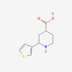 molecular formula C10H13NO2S B13277913 2-(Thiophen-3-YL)piperidine-4-carboxylic acid 