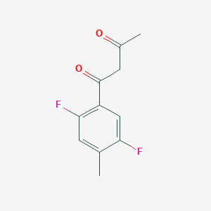 molecular formula C11H10F2O2 B13277914 1-(2,5-Difluoro-4-methylphenyl)butane-1,3-dione 
