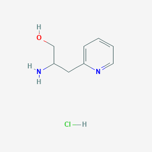 molecular formula C8H13ClN2O B13277920 2-Amino-3-(pyridin-2-YL)propan-1-OL hydrochloride 