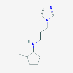 molecular formula C12H21N3 B13277929 N-[3-(1H-Imidazol-1-yl)propyl]-2-methylcyclopentan-1-amine 