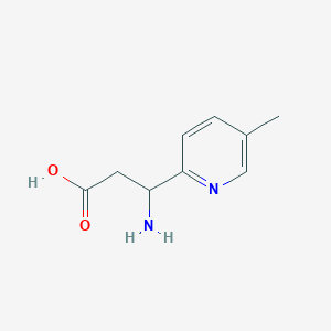 molecular formula C9H12N2O2 B13277931 3-Amino-3-(5-methylpyridin-2-yl)propanoic acid 