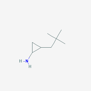 molecular formula C8H17N B13277944 2-(2,2-Dimethylpropyl)cyclopropan-1-amine 