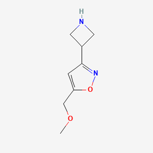 molecular formula C8H12N2O2 B13277966 3-(Azetidin-3-yl)-5-(methoxymethyl)-1,2-oxazole 