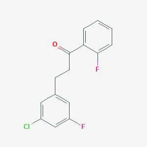 molecular formula C15H11ClF2O B1327799 3-(3-Chloro-5-fluorophenyl)-2'-fluoropropiophenone CAS No. 898750-94-2