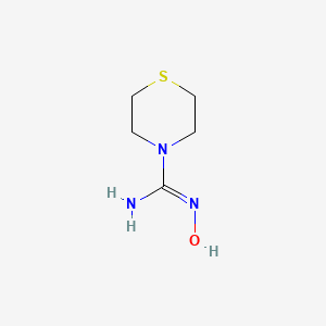molecular formula C5H11N3OS B13277995 N'-hydroxythiomorpholine-4-carboximidamide 