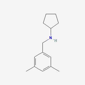 molecular formula C14H21N B13278007 N-[(3,5-dimethylphenyl)methyl]cyclopentanamine 