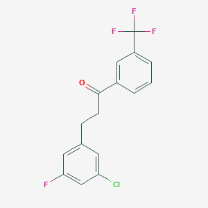 molecular formula C16H11ClF4O B1327801 3-(3-氯-5-氟苯基)-3'-三氟甲基丙酮 CAS No. 898751-00-3