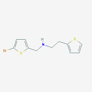 molecular formula C11H12BrNS2 B13278022 [(5-Bromothiophen-2-YL)methyl][2-(thiophen-2-YL)ethyl]amine 