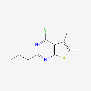 molecular formula C11H13ClN2S B13278030 4-Chloro-5,6-dimethyl-2-propylthieno[2,3-D]pyrimidine 