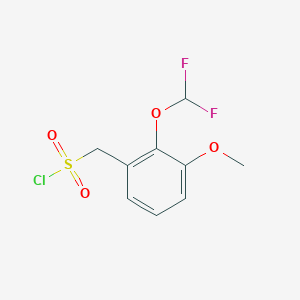 molecular formula C9H9ClF2O4S B13278038 [2-(Difluoromethoxy)-3-methoxyphenyl]methanesulfonyl chloride 