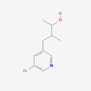 molecular formula C10H14BrNO B13278042 4-(5-Bromopyridin-3-yl)-3-methylbutan-2-ol 