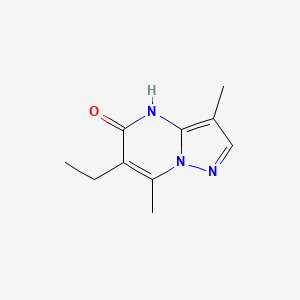 molecular formula C10H13N3O B13278049 6-ethyl-3,7-dimethyl-4H,5H-pyrazolo[1,5-a]pyrimidin-5-one 