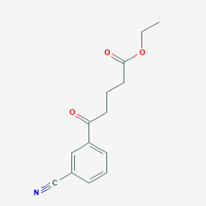 molecular formula C14H15NO3 B1327806 Ethyl-5-(3-cyanophenyl)-5-oxovalerate CAS No. 898753-47-4