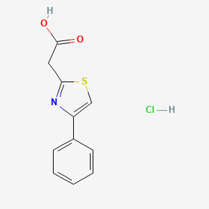molecular formula C11H10ClNO2S B13278065 2-(4-Phenyl-1,3-thiazol-2-yl)acetic acid hydrochloride 