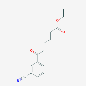 molecular formula C15H17NO3 B1327807 Ethyl 6-(3-cyanophenyl)-6-oxohexanoate CAS No. 951885-60-2