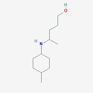 molecular formula C12H25NO B13278078 4-[(4-Methylcyclohexyl)amino]pentan-1-ol 