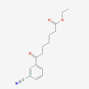 molecular formula C16H19NO3 B1327808 Ethyl 7-(3-cyanophenyl)-7-oxoheptanoate CAS No. 951885-63-5