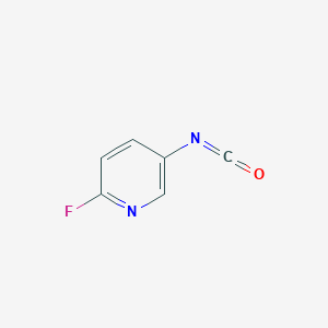 molecular formula C6H3FN2O B13278086 2-Fluoro-5-isocyanatopyridine 
