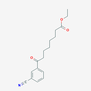 molecular formula C17H21NO3 B1327809 Ethyl 8-(3-cyanophenyl)-8-oxooctanoate CAS No. 951885-66-8