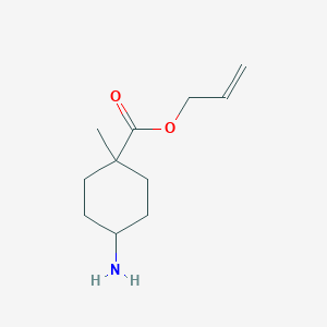 molecular formula C11H19NO2 B132781 Cyclohexanecarboxylic acid, 4-amino-1-methyl-, 2-propenyl ester, trans-(9CI) CAS No. 147905-86-0