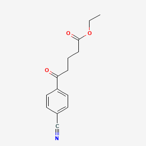 molecular formula C14H15NO3 B1327810 Ethyl-5-(4-cyanophenyl)-5-oxovalerate CAS No. 898753-50-9