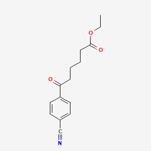 molecular formula C15H17NO3 B1327811 Ethyl 6-(4-cyanophenyl)-6-oxohexanoate CAS No. 951885-69-1