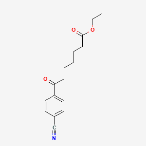 molecular formula C16H19NO3 B1327812 Ethyl 7-(4-cyanophenyl)-7-oxoheptanoate CAS No. 951885-72-6