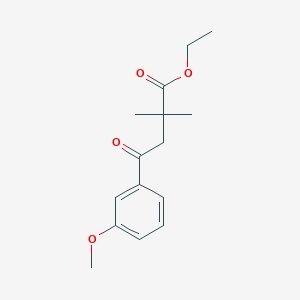 molecular formula C15H20O4 B1327814 Ethyl 2,2-dimethyl-4-(3-methoxyphenyl)-4-oxobutyrate CAS No. 898753-53-2