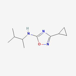 molecular formula C10H17N3O B13278143 3-Cyclopropyl-N-(3-methylbutan-2-yl)-1,2,4-oxadiazol-5-amine 