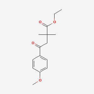 B1327815 Ethyl 2,2-dimethyl-4-(4-methoxyphenyl)-4-oxobutyrate CAS No. 898753-56-5