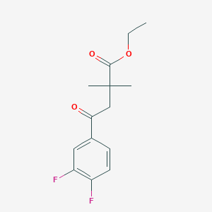 molecular formula C14H16F2O3 B1327816 4-(3,4-二氟苯基)-2,2-二甲基-4-氧代丁酸乙酯 CAS No. 898753-59-8
