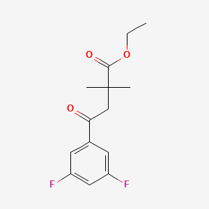 molecular formula C14H16F2O3 B1327817 Ethyl 4-(3,5-difluorophenyl)-2,2-dimethyl-4-oxobutyrate CAS No. 898753-62-3