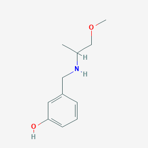 molecular formula C11H17NO2 B13278182 3-{[(1-Methoxypropan-2-YL)amino]methyl}phenol 