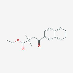 molecular formula C18H20O3 B1327819 Ethyl 2,2-dimethyl-4-(2-naphthyl)-4-oxobutyrate CAS No. 898753-71-4