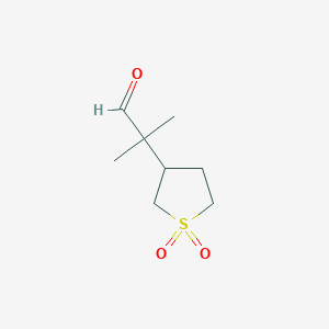 molecular formula C8H14O3S B13278191 2-(1,1-Dioxidotetrahydrothiophen-3-yl)-2-methylpropanal 