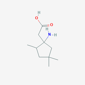 molecular formula C10H19NO2 B13278200 2-(1-Amino-2,4,4-trimethylcyclopentyl)acetic acid 