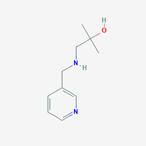 molecular formula C10H16N2O B13278212 2-Methyl-1-((pyridin-3-ylmethyl)amino)propan-2-ol 