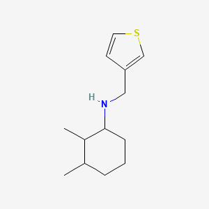 molecular formula C13H21NS B13278230 2,3-dimethyl-N-(thiophen-3-ylmethyl)cyclohexan-1-amine 