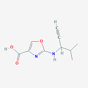 molecular formula C10H12N2O3 B13278234 2-[(4-Methylpent-1-yn-3-yl)amino]-1,3-oxazole-4-carboxylic acid 