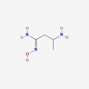 molecular formula C4H11N3O B13278237 3-amino-N'-hydroxybutanimidamide 