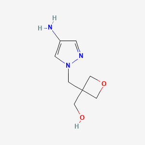 molecular formula C8H13N3O2 B13278251 {3-[(4-amino-1H-pyrazol-1-yl)methyl]oxetan-3-yl}methanol 