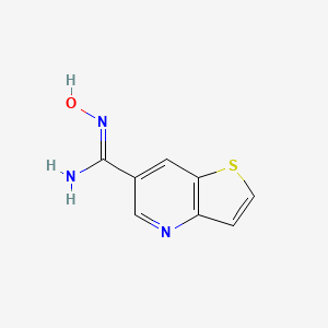 molecular formula C8H7N3OS B13278255 N'-Hydroxythieno[3,2-b]pyridine-6-carboximidamide 