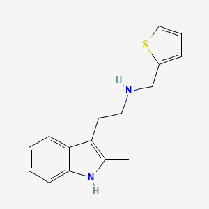 molecular formula C16H18N2S B13278272 [2-(2-Methyl-1H-indol-3-yl)ethyl][(thiophen-2-yl)methyl]amine 