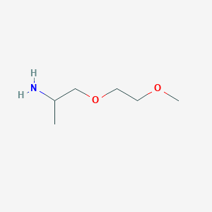 molecular formula C6H15NO2 B13278280 1-(2-Aminopropoxy)-2-methoxyethane 