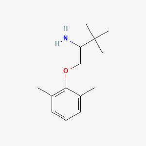 molecular formula C14H23NO B13278321 1-(2,6-Dimethylphenoxy)-3,3-dimethylbutan-2-amine 