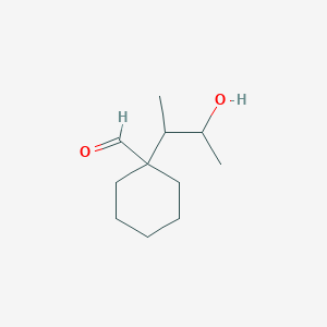 molecular formula C11H20O2 B13278322 1-(3-Hydroxybutan-2-yl)cyclohexane-1-carbaldehyde 