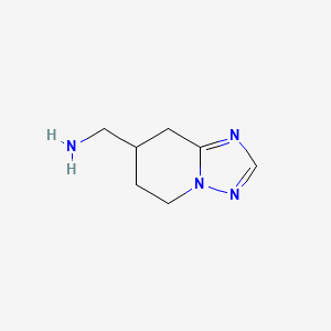 molecular formula C7H12N4 B13278329 (5,6,7,8-Tetrahydro[1,2,4]triazolo[1,5-A]pyridin-7-ylmethyl)amine 